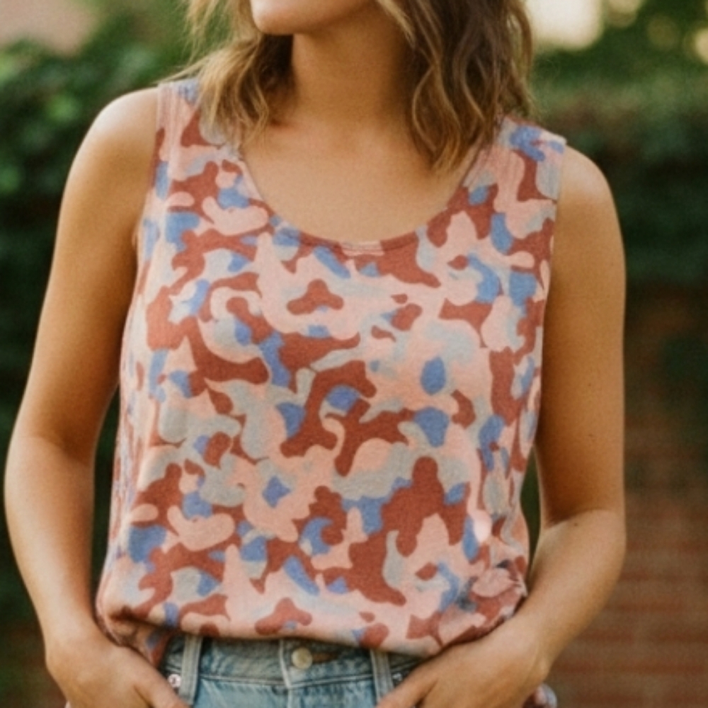 Logo Lounge Camouflage Print Sleeveless Top Size XL